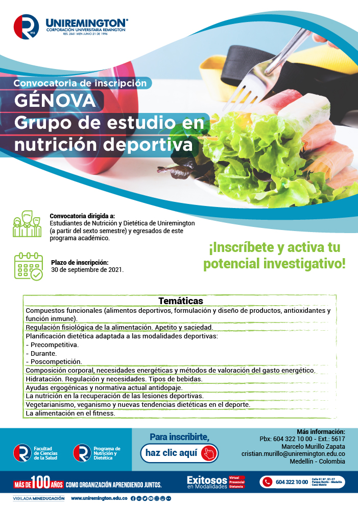 Convocatoria - Genova Grupo de estudio en nutrición deportiva